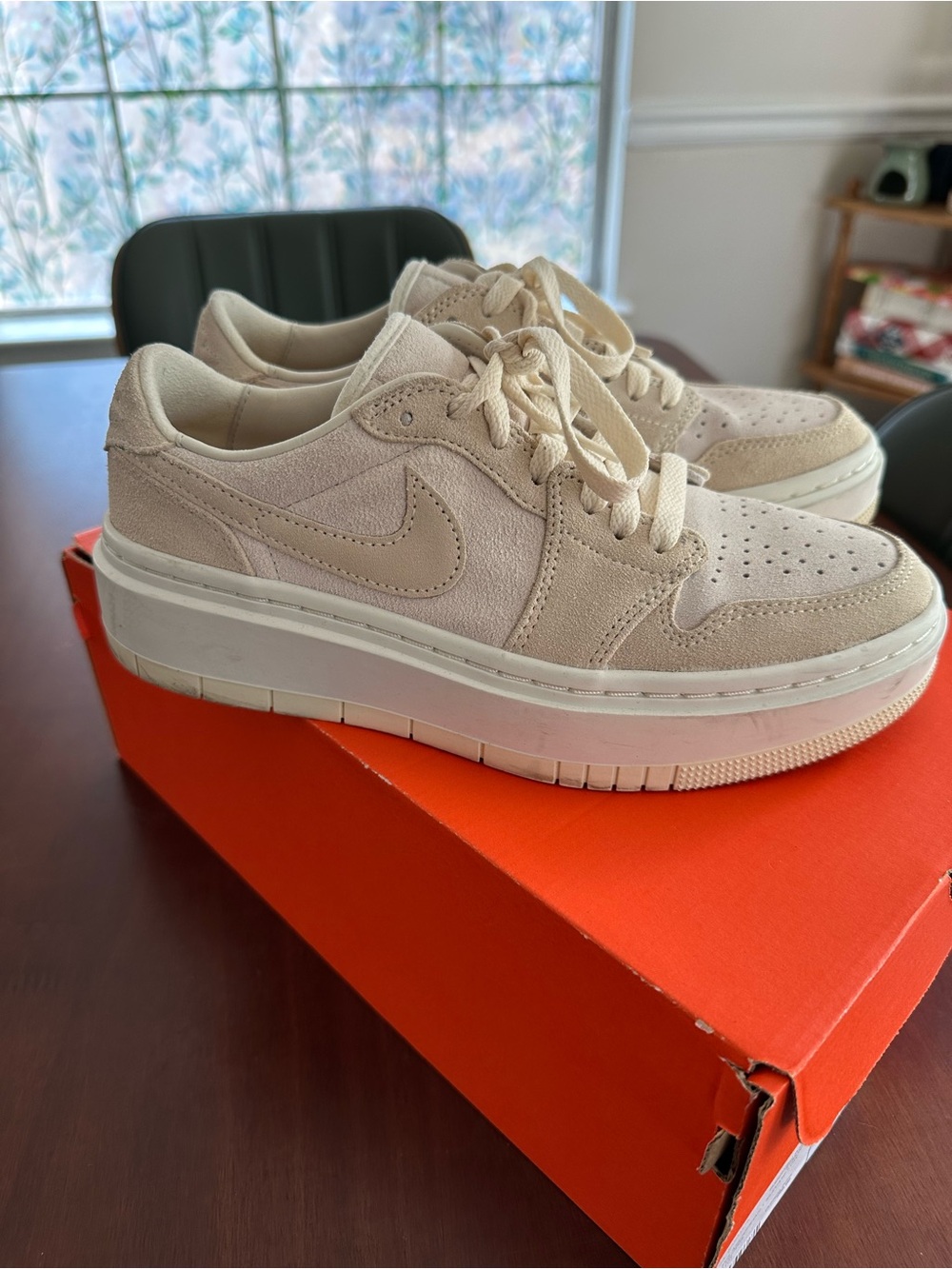 Nike Air Jordan Women’s Low-Top Suede Sneakers in Cream